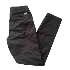 Vuori Womens Charcoal Ripstop Elastic Waist Drawstring Zip Pockets Pants.